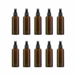 VOANZO 10PCS Empty Plastic Spray Bottle 100ml Fine Mist Travel Atomiser Set Refillable Travel Size Bottle Toiletries Liquid Containers (brown)