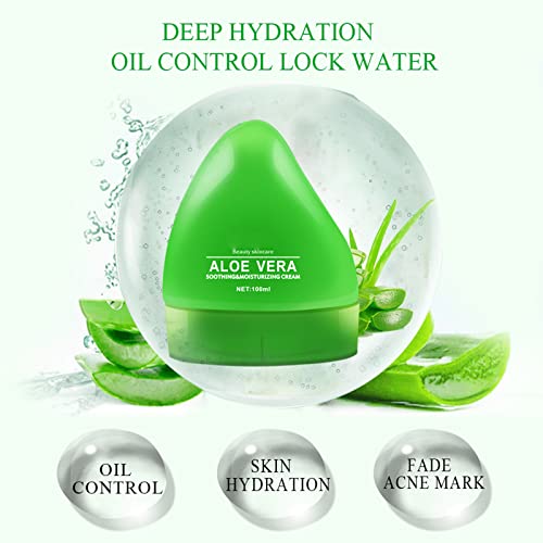 AloeVera Creams Hydrating Moisturizing Improves Sunburn Skin Care Products After Sun Repairs Moisturizer 100ml Old Man Facial Hair (d-color, One
