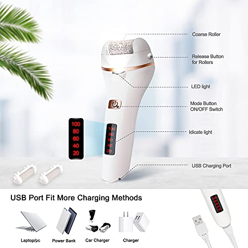Ratukall Electric Foot File Callus Remover, Waterproof 16 in 1 Professional Pedicure Tools Set, Feet Scrubber Dead Skin Hard Skin Cracked Heels C
