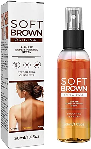 Soft Brown Tanning Spray,Tanning Spray for Out- Door Sun,Deep Sun Tanning Spray Oil, Packed with Ultra Moisturizing Oil, Tanning Spray with Bronz