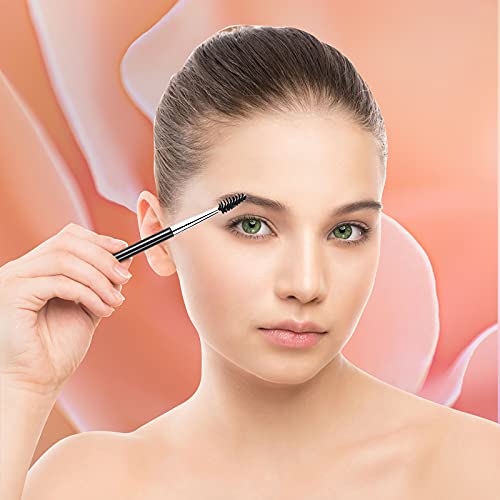 Dual Eyebrow Eyeliner Brush, 4 Pcs Eyebrow Brush Duo Eyebrow Spoolie, Professional Angled Eye Brow Brush Perfect for Filling and Shaping Brows