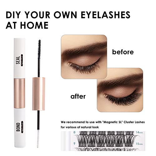 Magnetic SL Lashes Adhesive Cluster Lash Bond and Seal for DIY Cluster Individuals False Eyelashes Strong Hold for 72 Hours Latex-free - Black Bo