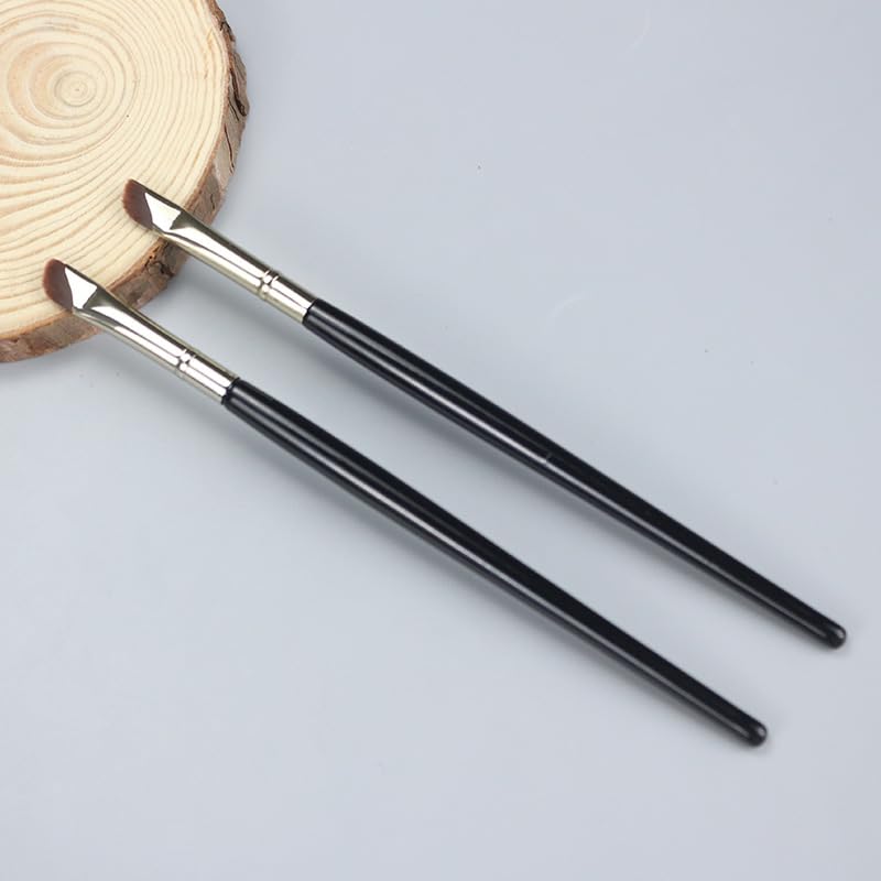 Eyebrow Brush,4pcs Eyebrow Eyeliner Brush Set,Flat Thin Eyeliner Brush Beveled Precision Gel Eyeliner Brush Fine Angled Eye Brow Brush Ultra Flat