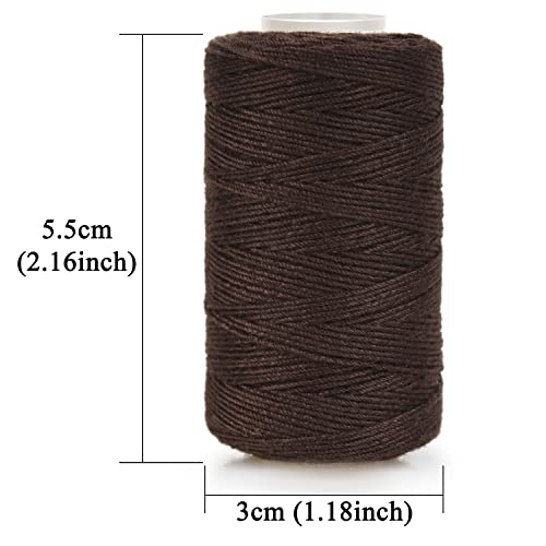 Beayuer Needle and Thread Set Professional Hair Extension Tools Hair Weave Needle 10 pcs with 3 pcs Black Brown Beige Threads for Making Wig Sewi