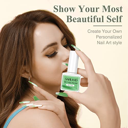 Saviland Gel Nail Polish Kitโ32 Colours Gel Polish Set with Base & Glossy/Matte Top Coat Liner Nail Art Brush Nail Stickers Soak-off U V Gel Poli