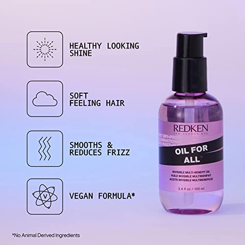 REDKEN Oil For All, Multi-Benefit Weightless Hair Oil, Instant Shine & Smooths Frizz, 100 ml