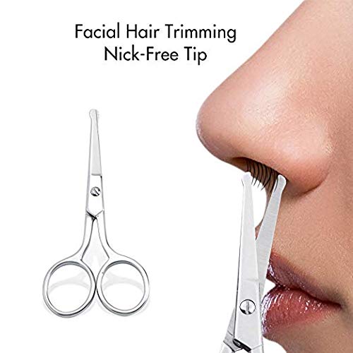 LIVINGO Premium Manicure Rounded Tip Scissors Multi-Purpose Stainless Steel Cuticle Pedicure Beauty Grooming Kit for Nail, Eyebrow, Eyelash, Dry