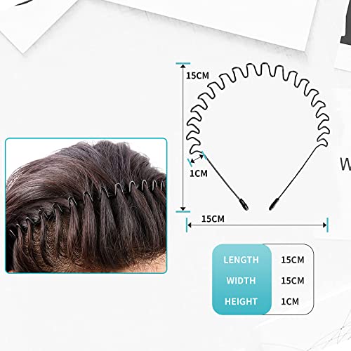 Hair Bands for Men, Non-Slip Sports Fashion Headband, Mens Metal Hair Band, Hair Hoop for Outdoor Sports, Weddings, Daily Wear (3 Pieces)