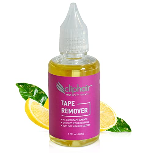 Cliphair Tape Hair Extensions Remover 30ml, Easy to Use Tape Remover Hair Extensions 1 FL oz, Citrus Oil Enriched Adhesive Tape Remover 30ml