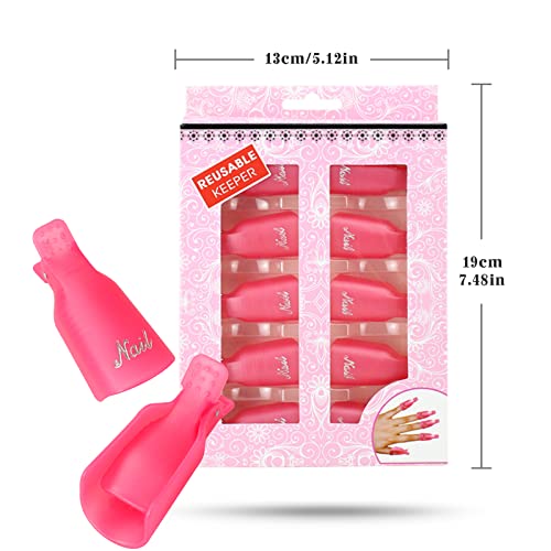 Qufiiry Nail Clips, 10 Pcs Nail Soak Off Clip, Nail Polish Remover Clips, Acrylic Gel Polish Clips, Nail Clips for Removing Gel Polish, for Finge