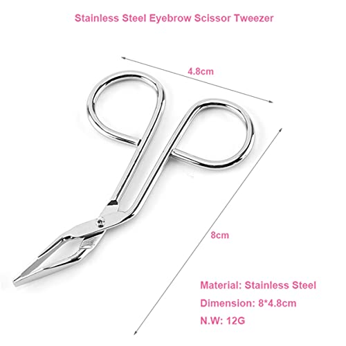 Professional Scissor Handle Eyebrow Tweezer Slant Tip Tweezer Flat Tip Tweezers Hair Plucker Pliers Beauty Tools for Women and Men, Straight Tip