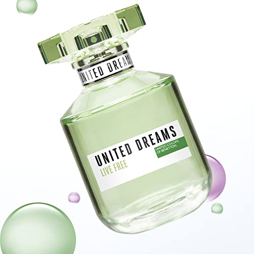 Benetton - United Dreams Live Free, Eau de Toilette - Long Lasting - Femenine, Fresh and Dynamic Fragance - Floral, Fruity and Citrus Notes - Ide