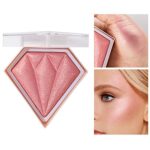 Blushers For Cheeks Make Up, Highlighter Blush Shimmer Blusher, 3D Diamond Long Lasting Contour Palette Brighten Skin Blendable & Buildable Bronz