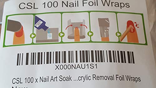 CSL 100 x Nail Art Soak Off Remover Gel Polish Acrylic Removal Foil Wraps