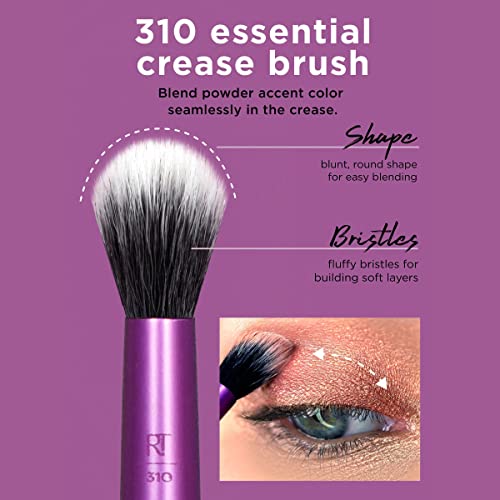 REAL TECHNIQUES Everyday Eye Essentials Eyeshadow Brush Set, No Colour, 8 Count (Pack of 1)