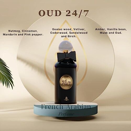 Oud 24/7 100ml Perfume Spray | Eau de Arabian Parfum | Lemon, Fruity, Chocolate, Vanilla, Agar, Woody Musk and Amber (for Women and Men)