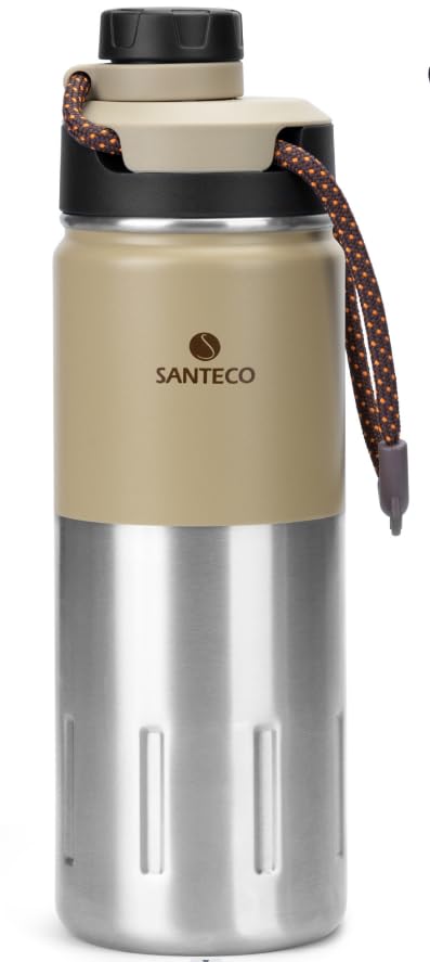 SANTECO Stainless Steel Insulated Drinking Bottle 710 ml I Leak-Proof Vacuum Flask I BPA-Free with Screw Cap Insulated Bottle for Sports, Running