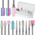 13pcs Nail Drill Bits, 3/32 Inch Drill Bits for Nails, 10Pcs Russian Cuticle Nail Drill Bit Set and 3Pcs Tungsten Carbide Electric Drill Bit Set