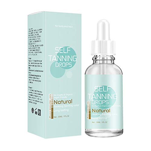 Self Tanning Drops with Organic & Natural Ingredients, Tanning Lotion without UV Damage, Sunless Tanning Lotion for Darker Bronzer Skin, Self Tan