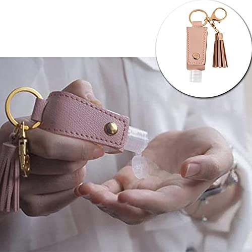 CONGGUAN 2 Pieces Squeeze Bottle 30 ml Travel Bottle Keychain Holders Refillable Sanitizer Containers for Hand Sanitizer,Travel, Outdoor Activiti