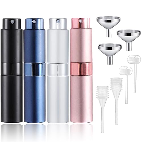 SONGQEE 8ml Travel Perfume Atomiser Refillable, Mini Refillable Perfume Bottle Aftershave Spray Bottle, Upgraded Perfume Atomizer Perfume Pod and