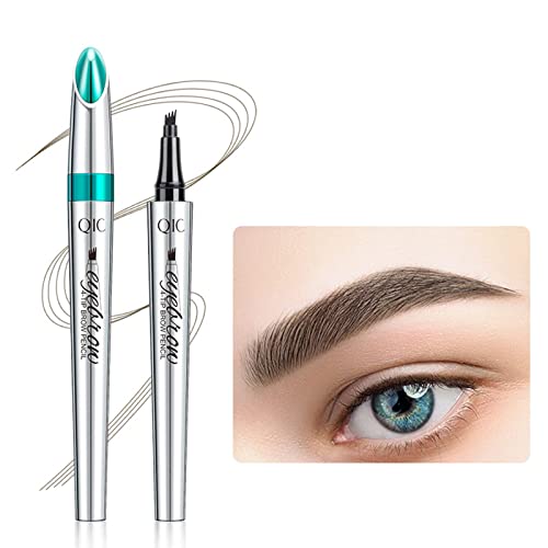 Eyebrow Pencil - Waterproof Tattoo Brow Pen With Fork Tip Long-Lasting Brow Tint For Makeup Rapid Natural Brow Beginners (DARK BROWN)