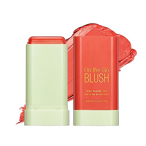 Blushers for Cheeks Make Up - Creamy Lightweight Multi-Stick for Face Eyes & Lip - Long-lasting 3-in-1 Multi-Use Blusher Contour Stick - Moisturi