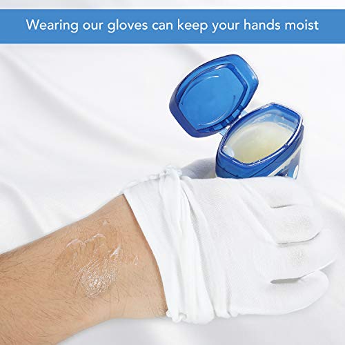 Rovtop 10 Pairs Cotton White Gloves, 9.8 inches,Used to inspect Jewelry, Dry Hand moisturizer & Daily Work and More