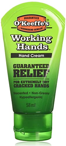 O'Keeffe's Working Hands, 58ml Tube - Hand Cream for Extremely Dry, Cracked Hands | Instantly Boosts Moisture Levels, Creates a Protective Layer