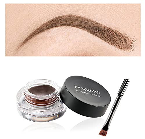 Eyebrow Cream, Waterproof Eyebrow Gel Long Lasting Brow Pomade with Brush, Natural Versatile Tinted Brow Gel Creates Natural Looking Brows for Ho