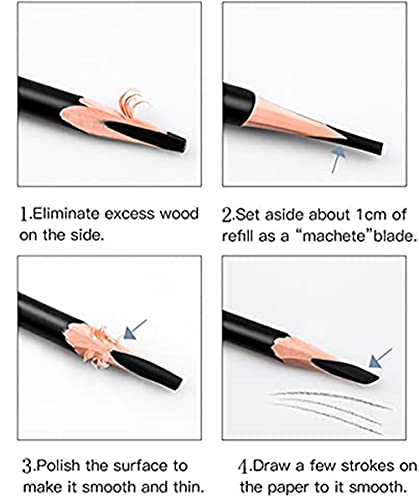 Go Ho 6 PCS Eyebrow Eye Liner Pencil Set,Easy to Color Waterproof Eyebrow Pencil,Professional Long-lasting Eyeliner Makeup Brow Tint Pen,3 Colors