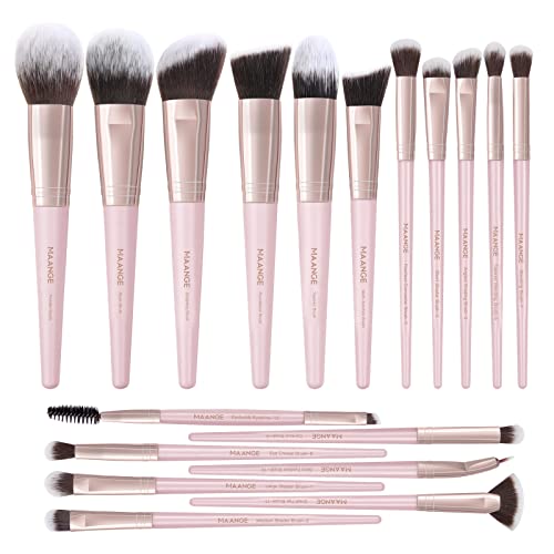 Makeup Brushes MAANGE 18 Pcs Professional Makeup Brush Set Premium Synthetic Face Kabuki Make Up Brushes Foundation Brush Blush Powder Eye Shadow