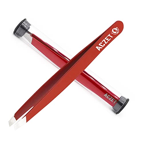 Eyebrow Tweezers, Professional Stainless Steel Precision Tweezers for Eyebrows Plucking, Ingrown Hair Remover (Black)