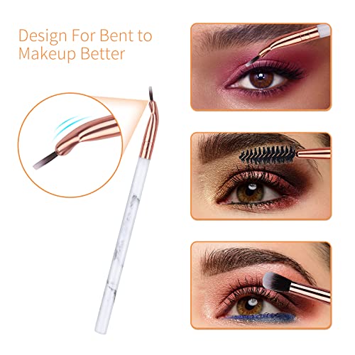 Eye Makeup Brushes Set DUAIU 16Pcs Eyeshadow brushes Premium Synthetic Makeup Brushes Eyebrow Eyeliner Blending Marble Handle Brushes Sets with P