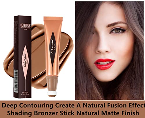 Go Ho Liquid Contour Wand,Liquid Bronzer Stick,Cream Face Concealer Contouring with Cushion Applicator,Easy to Blend & Long Lasting & Smooth Natu