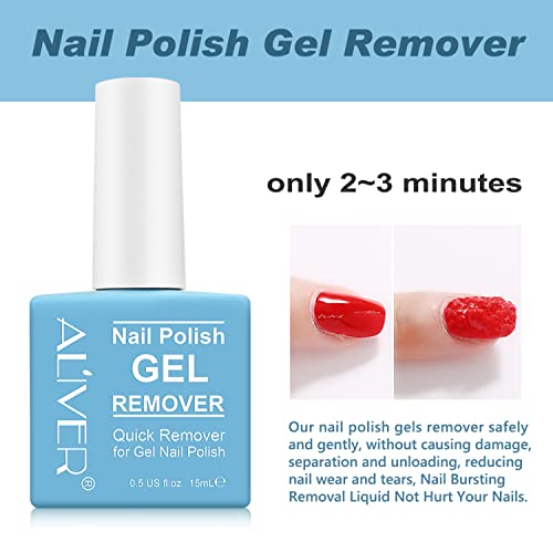 2 Pack Gel Nail Polish Remover, Gel Polish Remover, Professional Removes Soak-Off Gel Nail Polish in 3-5 Minutes, Easily & Quickly, Don't Hurt Yo