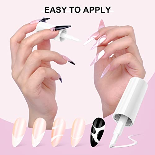 Saviland French White Gel Nail Polish -10ml Upgrade U V/LED Soak Off Gel Nail Polish Manicure for Professional, Salon & Home Use, Long Lasting, E