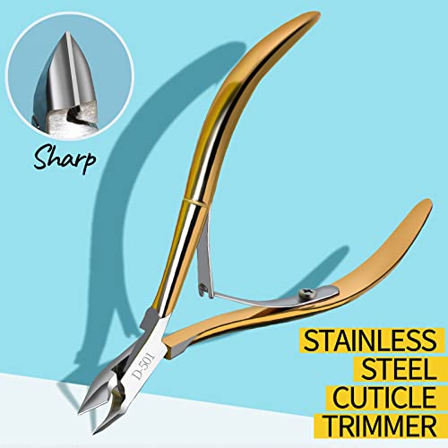 Cuticle Remover Tools Set with Cuticle Trimmer, Cuticle Pusher, Teenitor Cuticle Softener and Remover, Cuticle Oil, Nail File Buffer, Cuticle Nip