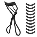 Sibba Eyelash Curlers with 10 Refill Silicone Pads, Rose Golden Eyelashes Curler for Women, Lash Curler Easy to Curl Eyelashes Naturally and Fits