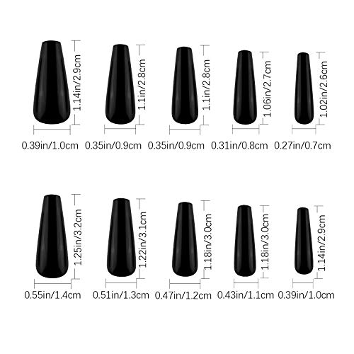 SAVITA 100Pcs Extra Long Press on Nails Acrylic Artificial Fake Nails Coffin Long Ballerina Full Cover False Nails for Nail Art, Nail Salon Suppl