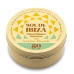 Sol de Ibiza Plastic Free - Face & Body Natural Mineral Sunscreen SPF50 - Waterless Solid Sunscreen - Natural ingredients - Non Nano zinc oxide -