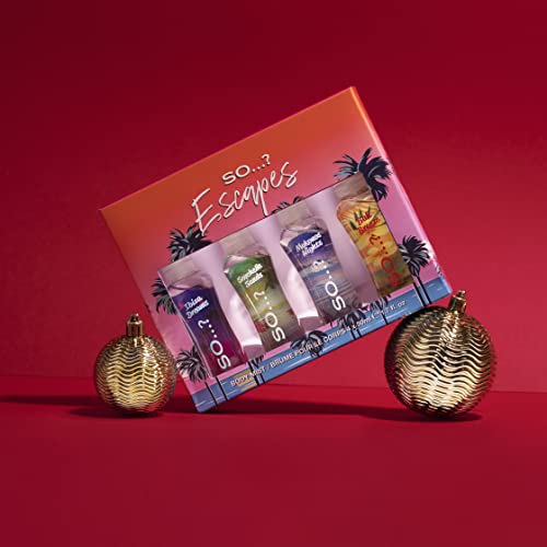 So…? Summer Escapes Womens Gift Set, Body Mist Fragrance Spray (4x50ml)