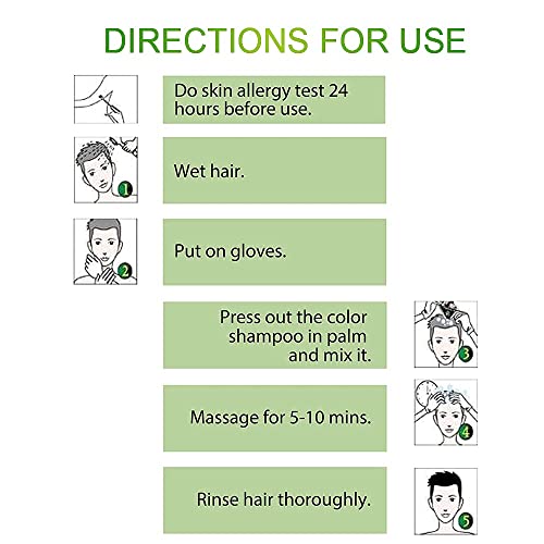 Instant black hair shampoo, hair dye shampoo for men and women - easy to use - quick and easy - lasts 30 days 3 in 1 black hair dye (Bottled)