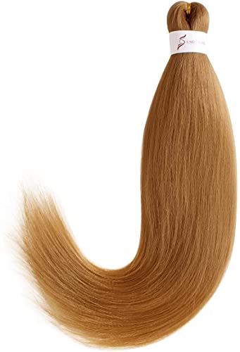 Leeven 3 Packs Pre Stretched Braiding Hair Extension Yaki Texture EZ Braids Hair for Coi Leray Braids Black Braiding Crochet Hair Extensions /30