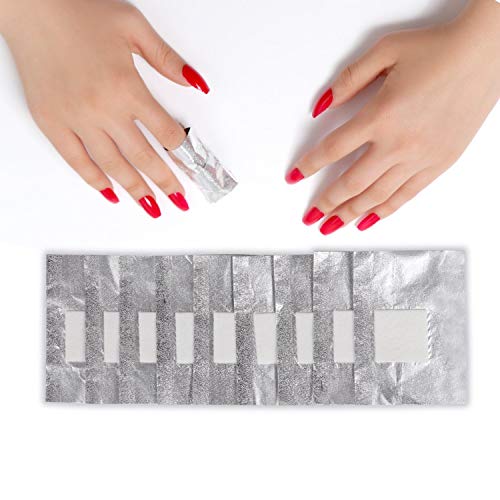 HUAXIYAN Nail Polish Remover Gel Polish Remover Soak Off Foils Gel Nail Polish Remover Wrap Foils with Lager Cotton Pad Nail Gel Remover Tool (10
