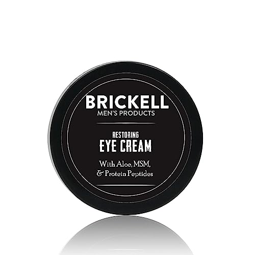 Brickell Men's Restoring Eye Cream for Men, Natural and Organic Anti Aging Eye Balm To Reduce Puffiness, Wrinkles, Dark Circles, Crows Feet and U