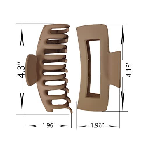 COPLA 8Pcs Large Claw Clips for Thick Hair | Premium Quality Large Hair clips for Thick Hair| 4.3-inch Nonslip Matte Color Hair Claw Clips| Styli