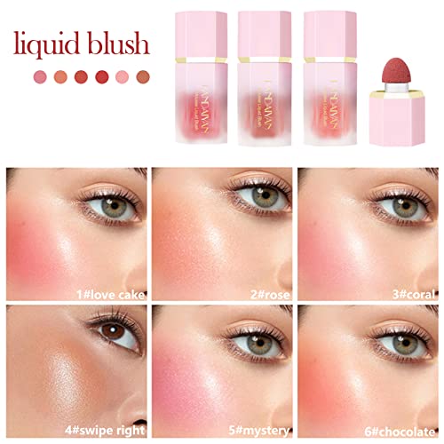 HERBENJOY Cream Blush Soft Blushers For Cheeks Make Up Skin Tint Liquid Blush For Mature Skin,Lightweight Breathable Feel,Dewy Finish Smudge Proo