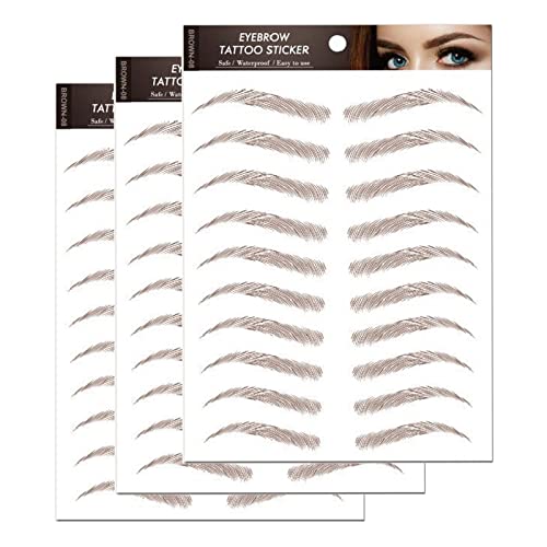 Eyebrow Tattoo Peel Off, 30 Pairs Stick on Eyebrows Stickers, Hair-Like Realistic Waterproof Transfers Fake Eyebrow Shaping Tattoo Longer Lasting