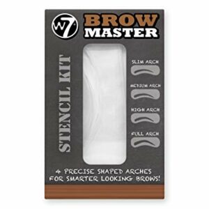 W7 Brow Master Stencil Kit - 4 Reusable Eyebrow Stencils For Perfect Brows - Multiple Arch Designs - Cruelty Free Makeup Accessories For Beginner